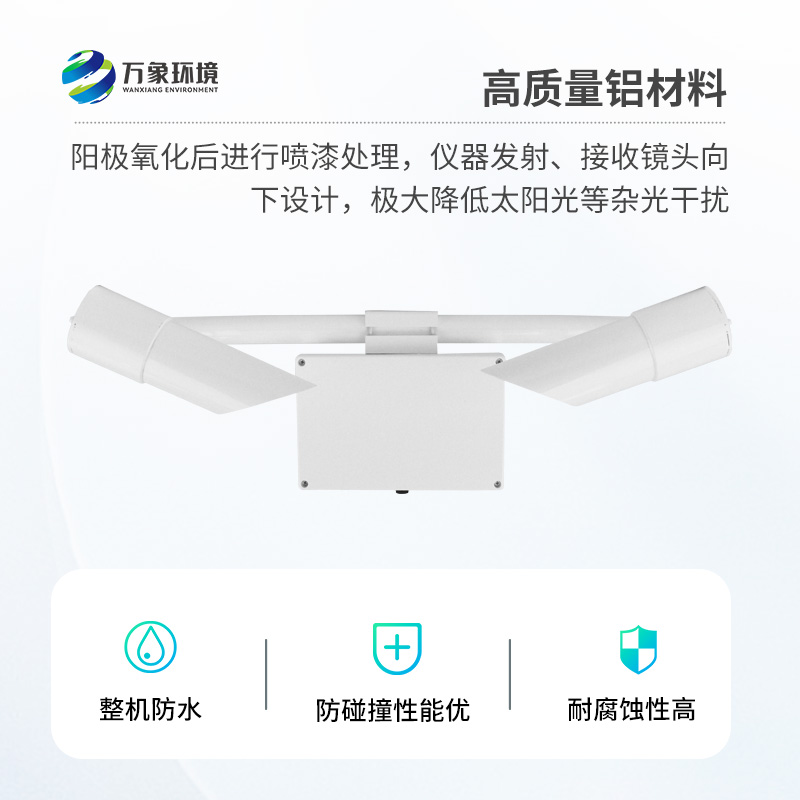 天氣現(xiàn)象傳感器采用前向散射法測(cè)量空氣總消光系數(shù)，進(jìn)而計(jì)算當(dāng)前能見(jiàn)度